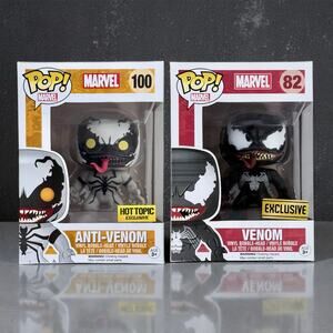 Funko Pop 2 Unopened Venom 82 Anti-Venom 100 Marvel Comic Book Comics Exclusive
